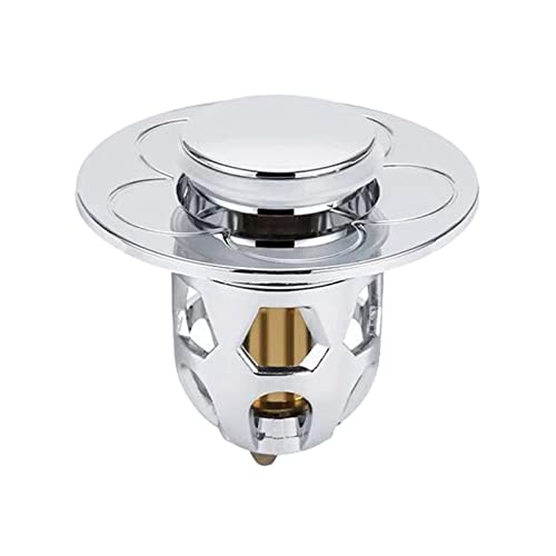 kdhgoo 1PC Washbasin Electroplating Drainer Bouncing Core, Universal Push-Type Washbasin Head Leak-Proof Plug Kitchen Tool