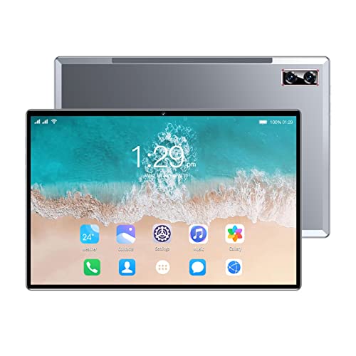 Qinlorgo Gaming Tablet, Gray Tablet HD IPS Screen 2.4G 5G Dual Band 6GB 256GB Support Call Night Reading Mode 100-240V for Study for Android 11 (Grey)