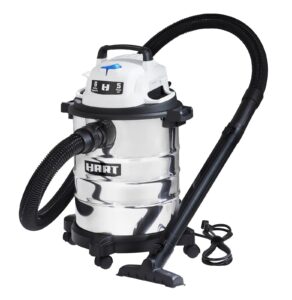 teles 6 gallon 5 peak hp stainless steel wet dry vacuum with casters powerful cartridge filter