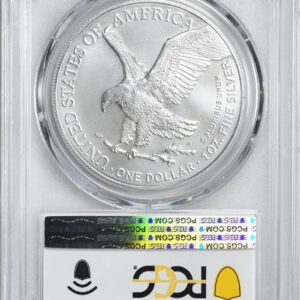 2023 W $1 American Silver Eagle Dollar, First Strike, Struck at West Point Label, No Mint Mark PCGS MS70