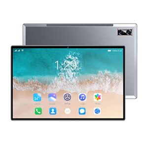 Gaming Tablet, 100-240V Calling Support 6GB 256GB IPS Screen Night Reading Mode 10 Inch Tablet 2.4G 5G Dual Band for Student for Study for Android 11 (Grey)