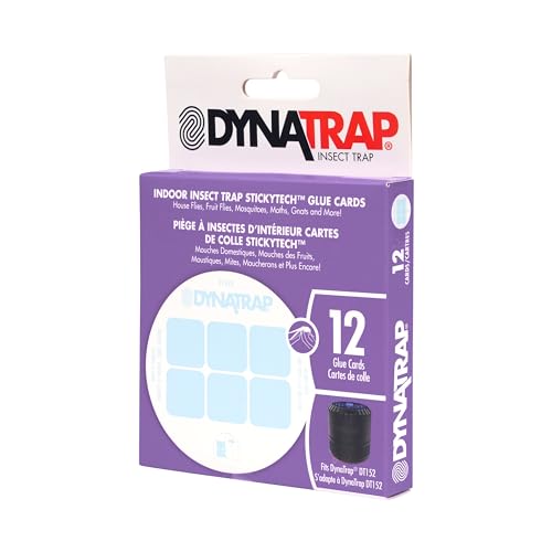 DynaTrap 21523 Replacement StickyTech Glue Boards for DT152 Indoor Insect Trap and Killer – 12 Pack