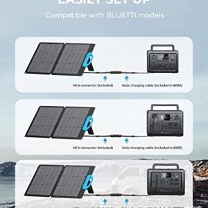 BLUETTI PV68, 68 Watt Solar Panel for Power Station EB3A/EB55/EB70S, Portable Solar Panel w/Adjustable Kickstands, Foldable Solar Charger for RV, Camping, Blackout