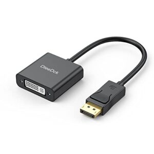 dteedck displayport to dvi, dp display port to dvi adapter cable male to female for connect desktop laptop to monitor display projector hdtv