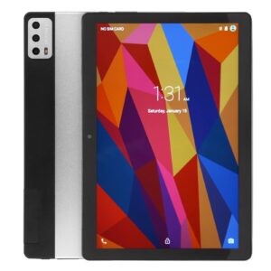 ebtools 10.1in tablet, for android11, 2.4g 5g, 5800mah type c rechargeable, 8gb ram 256gb rom, 1920x1200, front 5mp rear 13mp, mt6592 octa cores, silver