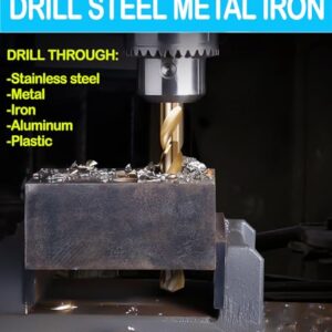 Cobalt Drill Bit 50Pcs 1/2 in. HSS Co M35 Jobber Length Twist Drill Steel Metal