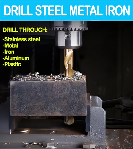 Cobalt Drill Bit 50Pcs 1/2 in. HSS Co M35 Jobber Length Twist Drill Steel Metal