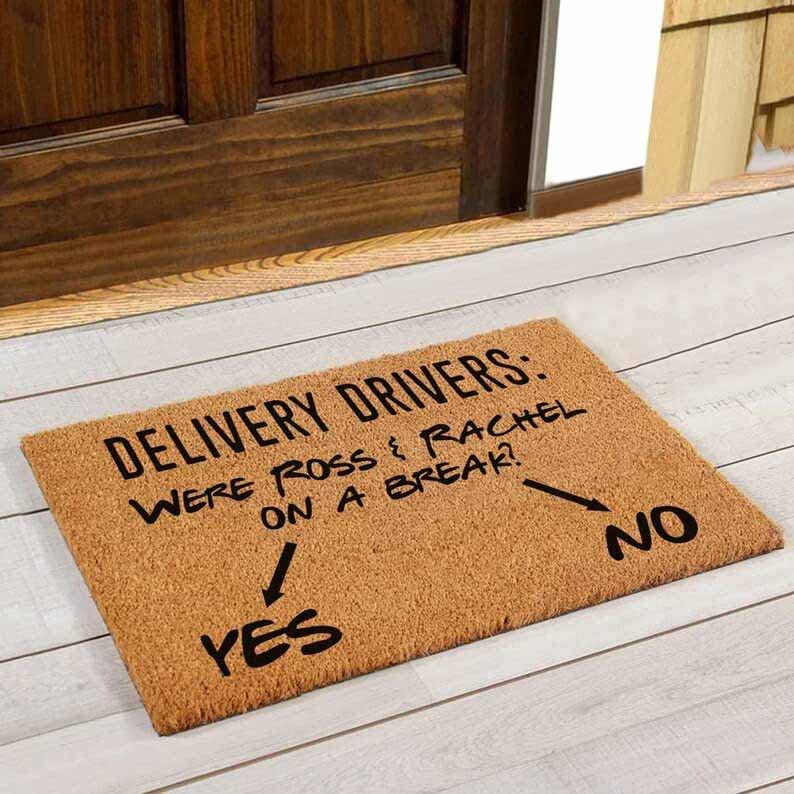 Funny Door Mat were Ross & Rachel On A Break 23.6X15.7 Inch Cute Front Door Rug Porch Mat Entry Mat