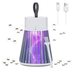 bug zapper for indoor & outdoor - rechargeable mosquito and fly killer with led light, portable electric mosquito zapper for home bedroom camping, mosquito trap up to 6 hours of battery