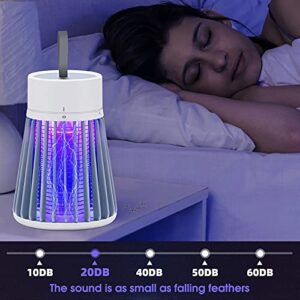 Bug Zapper for Indoor & Outdoor - Rechargeable Mosquito and Fly Killer with LED Light, Portable Electric Mosquito Zapper for Home Bedroom Camping, Mosquito Trap Up to 6 Hours of Battery