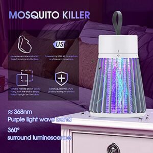 Bug Zapper for Indoor & Outdoor - Rechargeable Mosquito and Fly Killer with LED Light, Portable Electric Mosquito Zapper for Home Bedroom Camping, Mosquito Trap Up to 6 Hours of Battery