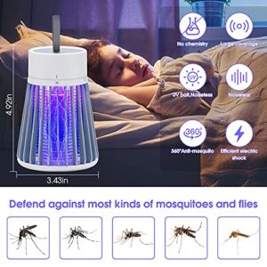 Bug Zapper for Indoor & Outdoor - Rechargeable Mosquito and Fly Killer with LED Light, Portable Electric Mosquito Zapper for Home Bedroom Camping, Mosquito Trap Up to 6 Hours of Battery