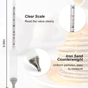 ULXIOM Maple Syrup Hydrometer Test Cup Kit, Maple Syrup Density Kit, Baume and Brix Scale, Stainless Steel Maple Syrup Kit with Cleaning Brush, Calibrated to Create Pure Maple Syrup