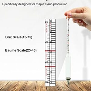 ULXIOM Maple Syrup Hydrometer Test Cup Kit, Maple Syrup Density Kit, Baume and Brix Scale, Stainless Steel Maple Syrup Kit with Cleaning Brush, Calibrated to Create Pure Maple Syrup