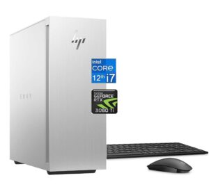 hp 2023 envy gaming tower desktop pc computer, 12th gen intel 12cores i7-12700 up to 4.9ghz, geforce rtx 3060 ti, 64gb ram, 2tb ssd +2tb hdd, wireless keyboard & mouse combo, win11 +cue accessories