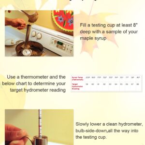 ULXIOM Maple Syrup Hydrometer, Baume and Brix Scale for Measure Sugar and Moisture Content (Density) of Boiled Sap