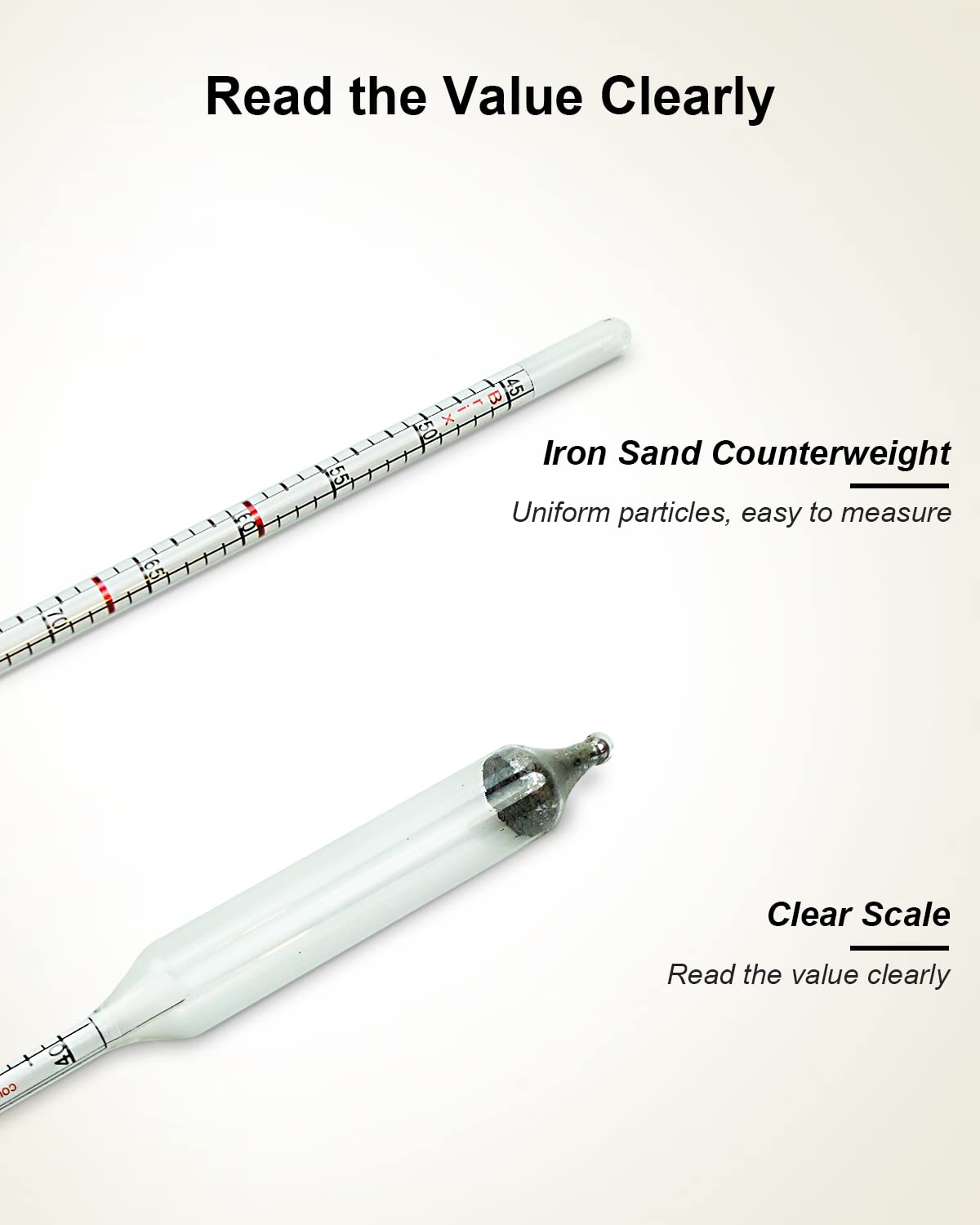 ULXIOM Maple Syrup Hydrometer, Baume and Brix Scale for Measure Sugar and Moisture Content (Density) of Boiled Sap