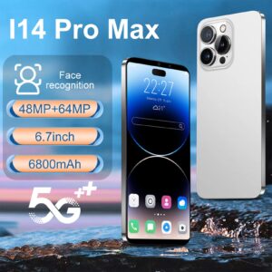 Unlocked Smartphone, I14 Promax Cell Phone for Android11, 6.1in 10 Core CPU, 2G 5G WiFi GPS Navigation Bluetooth5.0, 4GB 64GB Storage, 8MP 16MP Camera, 7000mAhBattery