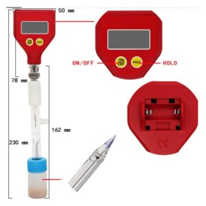 LHLLHL PH Meter PH Tester Sharp Glass Electrode for Water Milk Cheese Soil Food