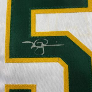 Autographed/Signed Mark McGwire Oakland White Baseball Jersey JSA COA