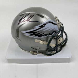 autographed/signed brandon graham philadelphia eagles flash mini football helmet beckett bas coa