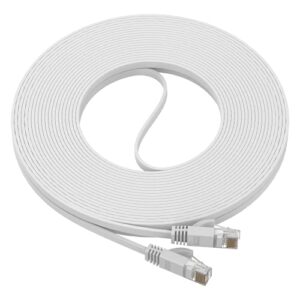 ultra clarity cables cat 6 ethernet cable, flat 50 feet lan, utp cat 6, rj45, network cord, patch, internet cable - 50 ft - white
