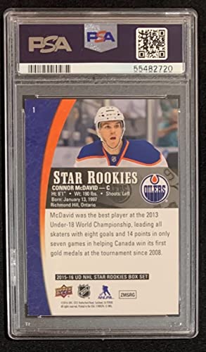 Connor McDavid 2015 Upper Deck Star Rookies Hockey Card #1 Graded PSA 10