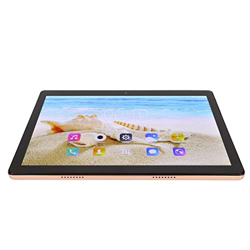 FOTABPYTI 10 Inch Tablet, 100-240V 4G RAM 128G ROM Call Support Tablet for Home for Travel (Gold)