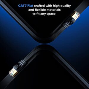 Cat 7 Ethernet Cable 15 ft - with a Flat, Space-Saving Design High-Speed Internet & Network LAN Patch Cable, RJ45 Connectors - 15ft / Orange / 5 Pack - Perfect for Gaming, Streaming, and More