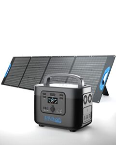 enernova solar generator 1000w with 100w portable solar panel, 3 x 1000w ac outlets, 1166wh portable power station for home backup outdoors camping rv emergency power outage