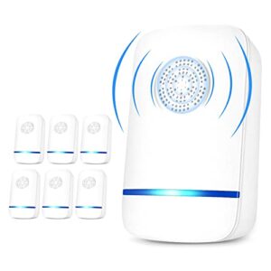 ultrasonic pest repeller 6 packs, pest repellent ultrasonic plug in indoor pest control for insect mouse spider ant bug, roach repellent indoor for home, garage, warehouse, office, hotel