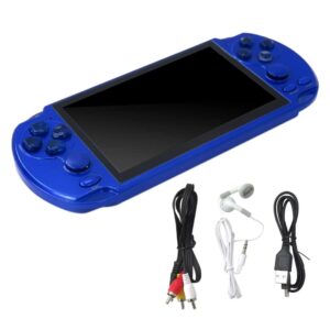(blue) 5.1'' 8gb retro handheld game console portable video game for gaming, movie watching, stereo music listening, voice recording