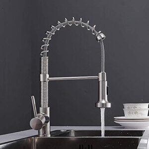 Spring Pull Out Kitchen Faucet Nickel Pull Down Kitchen Sink Faucet Luxury Hot & Cold Total Brass Kitchen Mixer tap Black