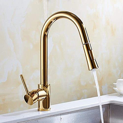 Kitchen Mixer Tap,Kitchen Faucet Sink Faucet Single Handle Pull Out Kitchen Tap Single Hole Rotating Water Mixer Tap,3