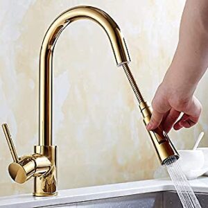 Kitchen Mixer Tap,Kitchen Faucet Sink Faucet Single Handle Pull Out Kitchen Tap Single Hole Rotating Water Mixer Tap,3