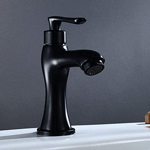 Scrub Black Tap Bronze Single Cold Faucet Balcony Basin Pedestal Basin Fauce Laundry Tub Kitchen Wash Basin Can Rotate Water-tap(Size:High)