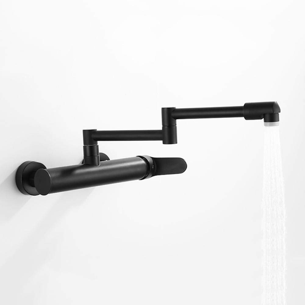 Mixer Taps for Kitchen Pot Filler Wall Mounted,Hot and Cold Single Handle Universal Multifunctional Extension,Kitchen Faucet Kitchen Sinks Mixer Tap-Black-A