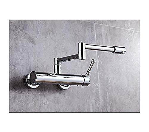 Basin Mixer Taps，Kitchen Taps，Kitchen Faucet Wall Mounted Single Handle Chrome Finish Brass Kitchen Tap Bathroom Sink Faucet Kitchen Foldable Bathroom Mixers