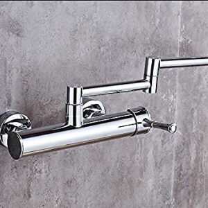 Basin Mixer Taps，Kitchen Taps，Kitchen Faucet Wall Mounted Single Handle Chrome Finish Brass Kitchen Tap Bathroom Sink Faucet Kitchen Foldable Bathroom Mixers