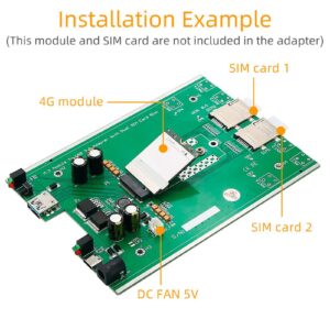 EBTOOLS NGFF M.2 4G 5G Module to USB3.0 Adapter, with Cooling Fan, Dual SIM Card Slot, High Gain 2.4G 5G Antenna, Auxiliary Power Supply, for M.2 5G Modules