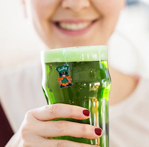 St. Patricks Day Gnome Wine Glass Charms - 6 Magnetic Drink Markers for your St. Pats Party
