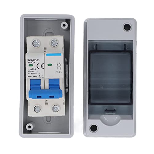 DC Disconnect Switch 1000V 40A Solar PV DC IP65 Distribution Box Isolation Switch Photovoltaic Solar Panel Grid Connected System Transparent Cover Miniature Circuit Breaker MCB