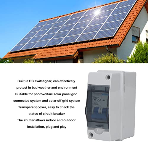 DC Disconnect Switch 1000V 40A Solar PV DC IP65 Distribution Box Isolation Switch Photovoltaic Solar Panel Grid Connected System Transparent Cover Miniature Circuit Breaker MCB