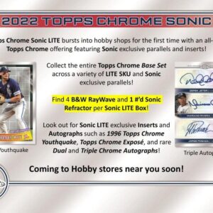 2022 Topps Chrome Sonic Lite Baseball Hobby Box (16 Packs/4 Cards: 1#'d Refractor)