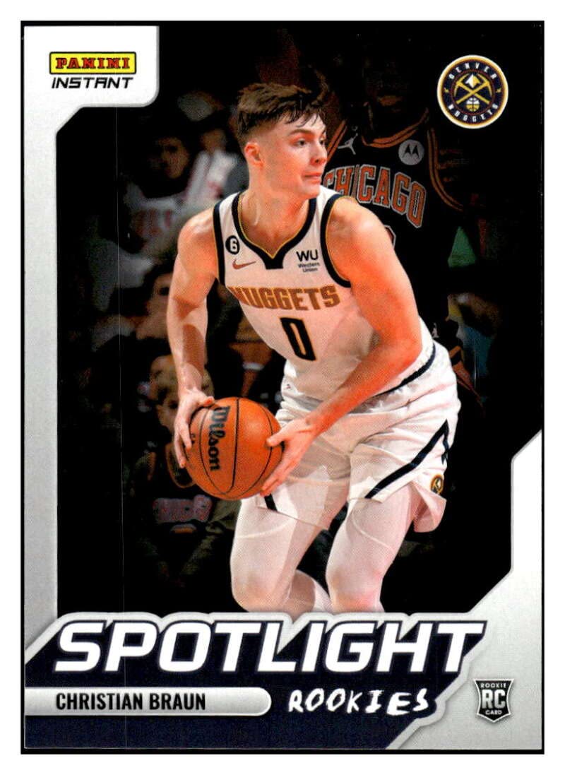 CHRISTIAN BRAUN RC 2022-23 Panini Instant Spotlight Rookies /965#21 Nuggets NM+-MT+ NBA Basketball