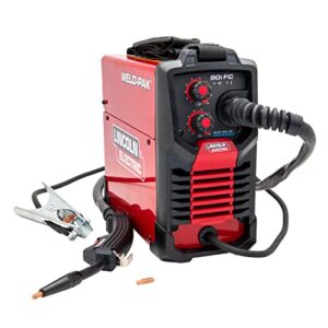 lincoln electric 90i fc flux core wire feed weld-pak welder, 120v welding machine, portable w/shoulder strap, protective metal case, best for small jobs, k5255-1