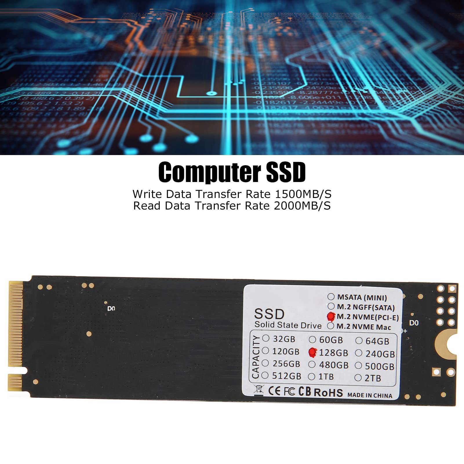 M.2 NVME SSD, High Speed Pcle Transfer Channel, High Impact Resistance, Low Power Consumption No Sound Anti Vibration, e Campaign Platform Standard Suitable for Computers(256GB)