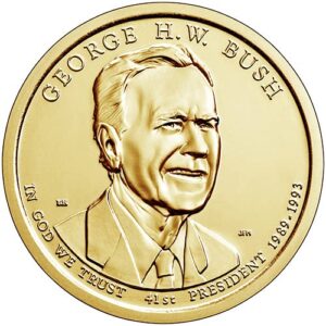 2020 p position b $1 au/bu george hw bush presidential dollar us mint ungraded