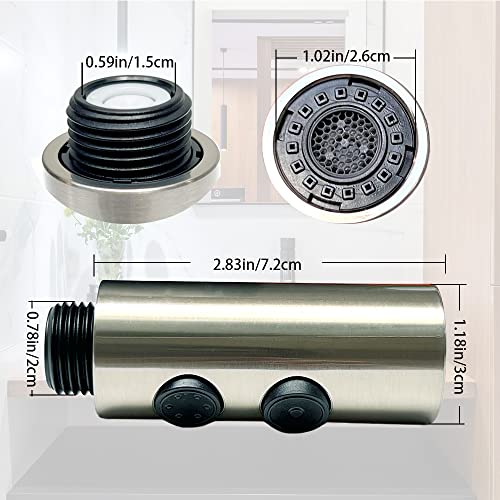 Kitchen Sink Faucet Sprayer Head Attachment, 2 Functions Pull Out Spray Head for Kitchen Faucet, Pull Down Faucet Head Replacement, Kitchen Tap Sprayer, Sink Sprayer Head Nozzle, G1/2 Male Connector