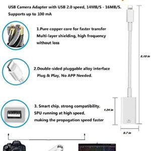 DESOFICON Lightning USB Camera Adapter for iPhone, iPad, and iPod Touch